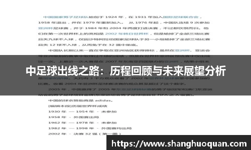 中足球出线之路：历程回顾与未来展望分析